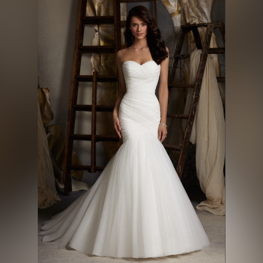 Mori Lee by Madeline Gardner Mermaid Strapless Sweetheart Wedding Dress Size 14